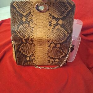 Coach Tan Snake Print Shoulder Bag